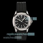 Swiss Replica Patek Philippe Aquanaut 5067A Quartz Ladies Black Rubber Strap Watch 